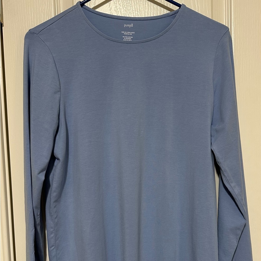 J Jill Pure Jill long sleeve Shirttail Tee size S blue
